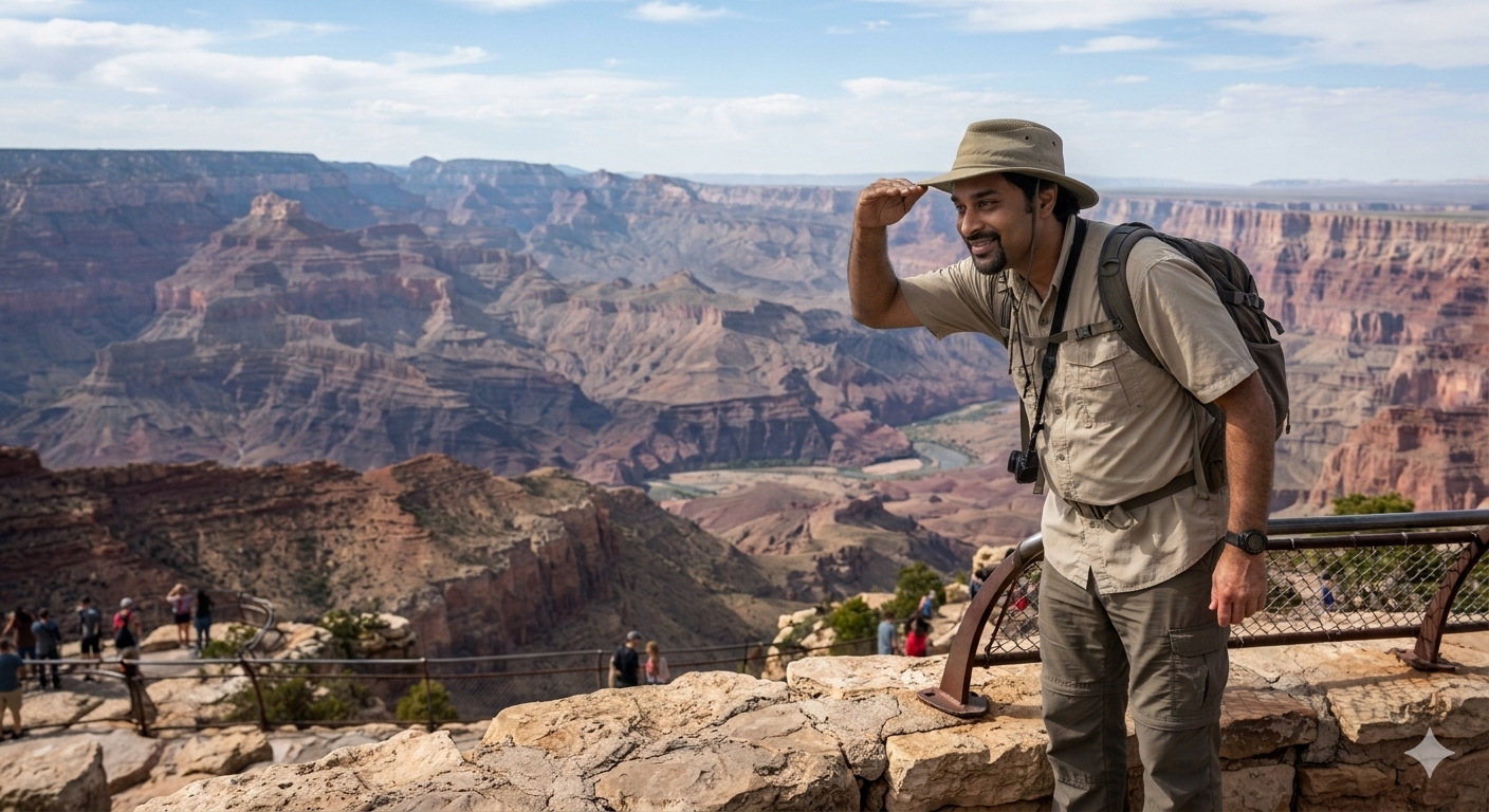 Murali looking across the Grand Canyon